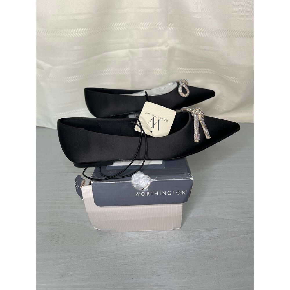 Worthington Ferrer Pointed Toe Slip-On Ballet Flat Black Womens Size 5.5 M - Picture 13 of 16